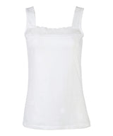 Urban Diction White & Green Lace-Detail Camisole Set