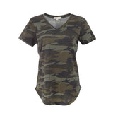 Urban Diction 4 Pack Women's Loose V-Neck -Olive Camo & Ivory