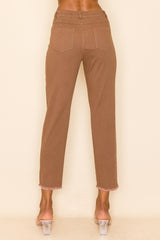 WAY194149 Cotton Twill Pants, Solid- Khaki/Olive - W.A.Y
