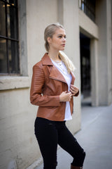 Wonderful Vibe Faux Leather Moto Jacket - W.A.Y