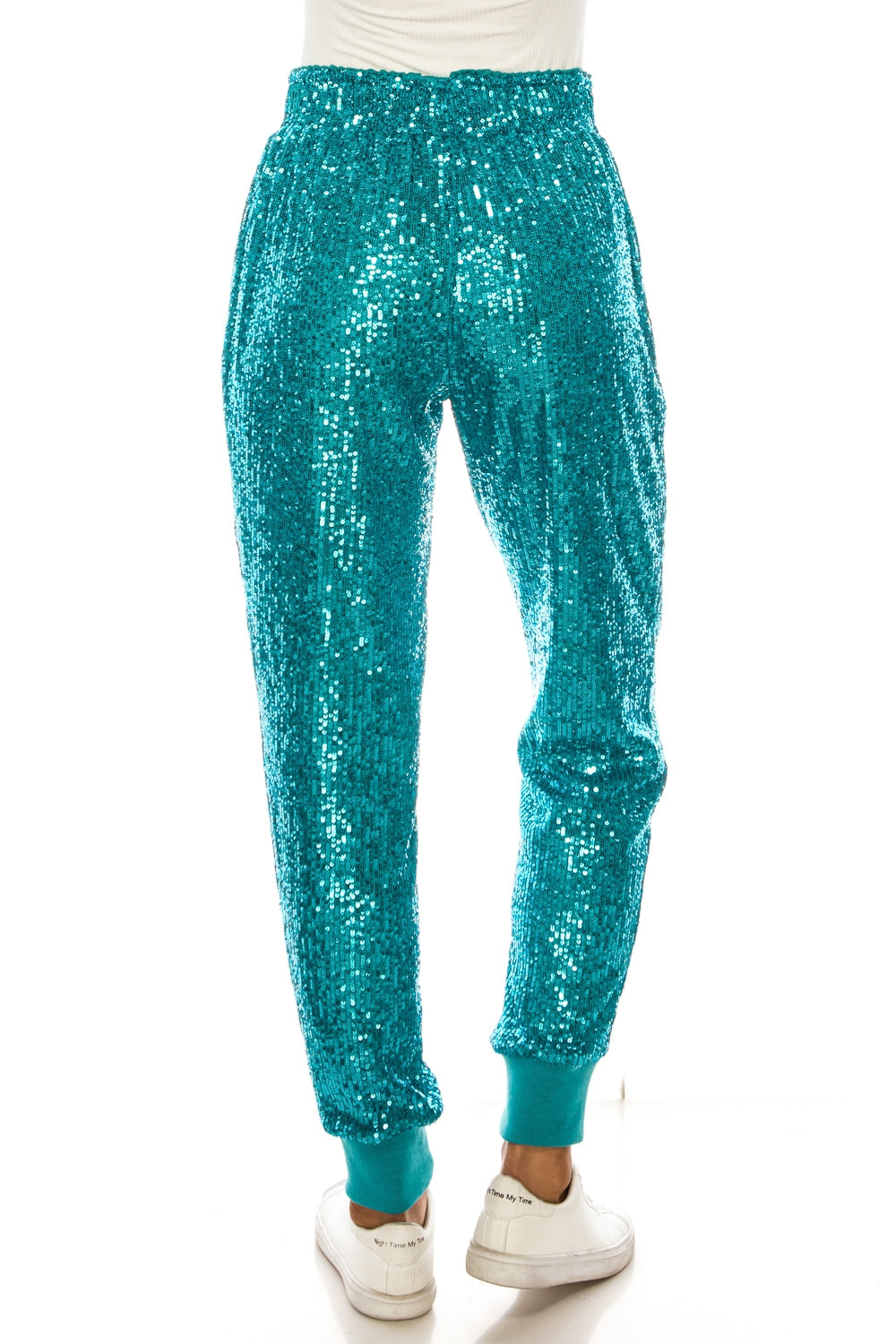 ★TWICE着用BRAND★LUV IS TRUE★OW GLITTER JOGGER White Rainbow Sequin Jogger Set