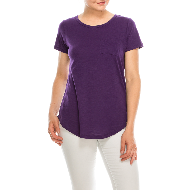 Urban Diction 4 Pack Women's Essential Solid Colors Basic Scoop Neck Tees - W.A.Y
