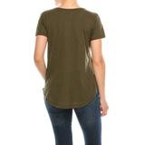 Urban Diction 4 Pack Women's Soft Stretch Scoop Neck Pocket Short Sleeve Tees - W.A.Y