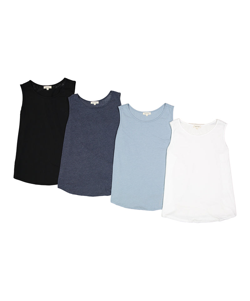 Urban Diction 4 Pack Scoop Neck Tri-Blend Sleeveless Tank Plus Size - W.A.Y